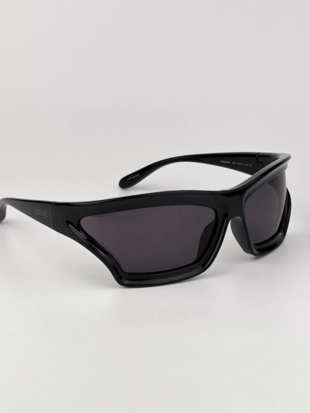 Loewe x PAULA'S IBIZA Men Sunglasses – Black/Smoke Wraparound Frame LW40143U 01A